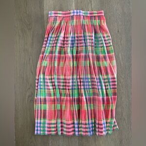 J. Crew pleated plaid skirt size 0.